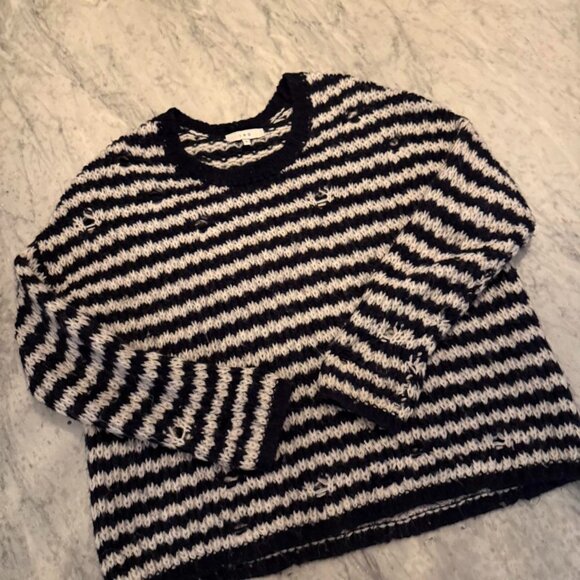 IRO Women's Navy and White Jumper - Picture 1 of 3